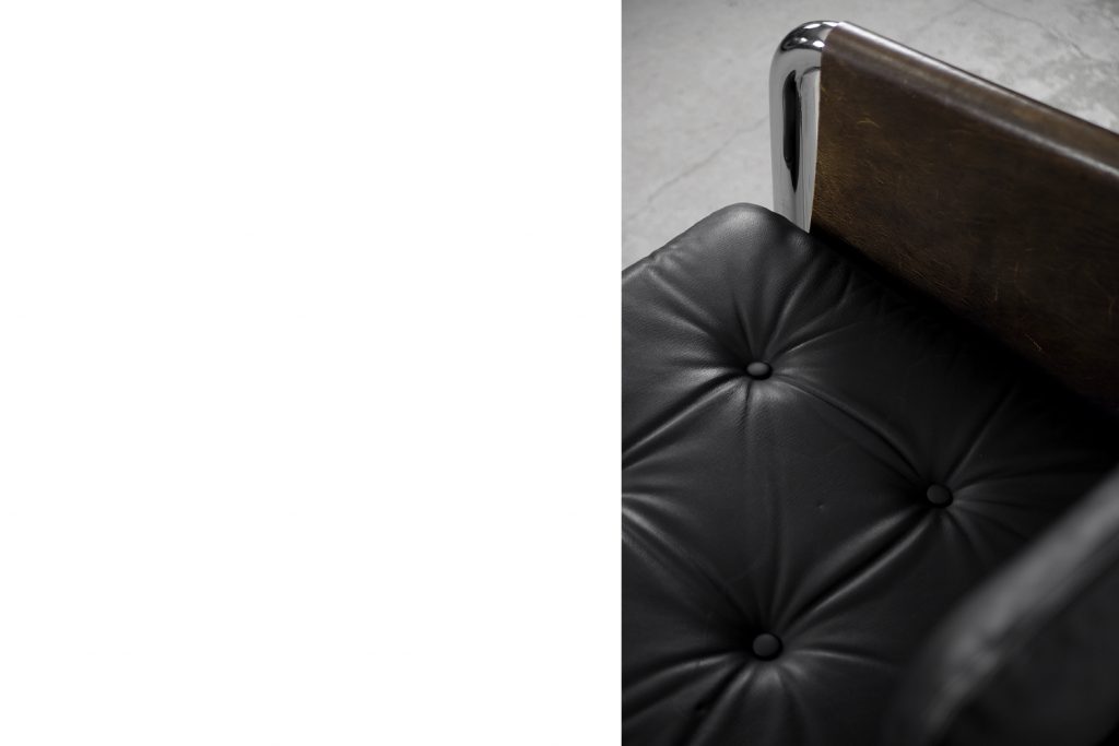 Vintage Bauhaus Tubular Metal & Leather Sofa, 1950s
