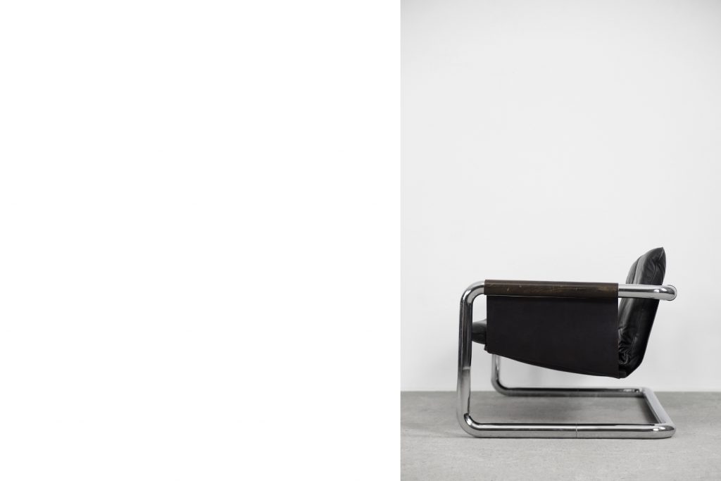 Vintage Bauhaus Tubular Metal & Leather Sofa, 1950s