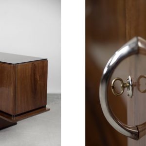 Large French Art Deco Walnut Buffet, 1920s
