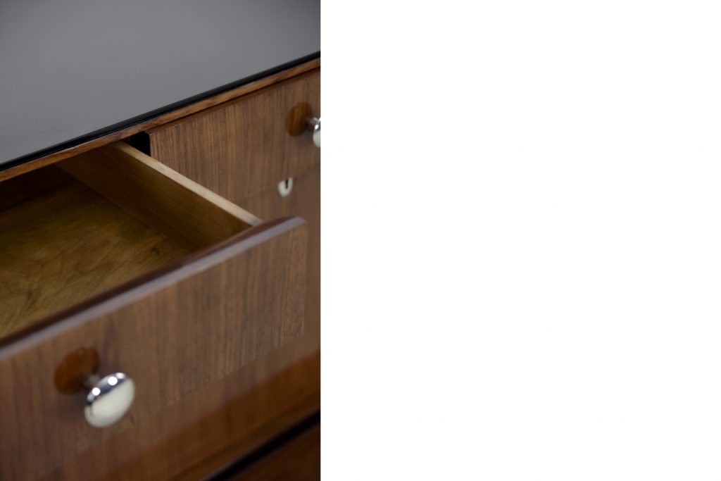 Large French Art Deco Walnut Buffet, 1920s