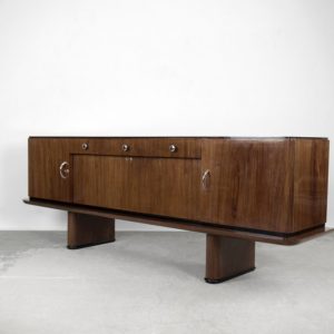 Large French Art Deco Walnut Buffet, 1920s
