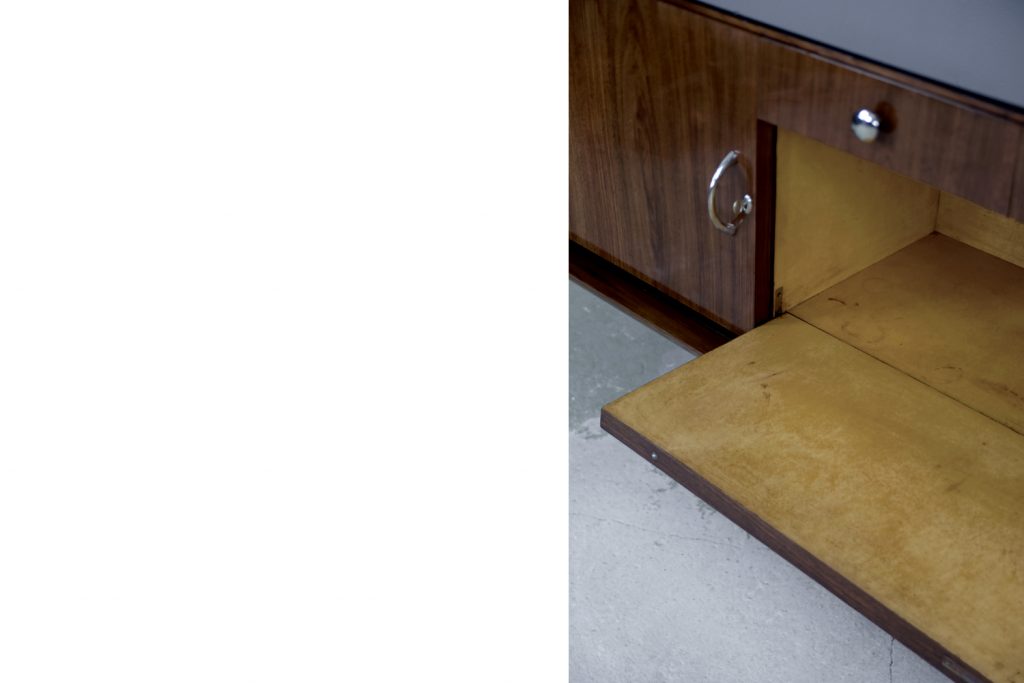Large French Art Deco Walnut Buffet, 1920s