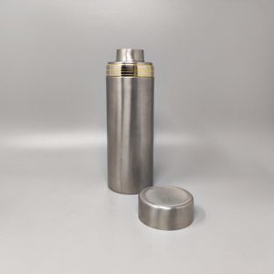 1970s Cocktail Shaker In 24K Gold & Stainless Steel With Ice Bucket By Piazza Made In Italy