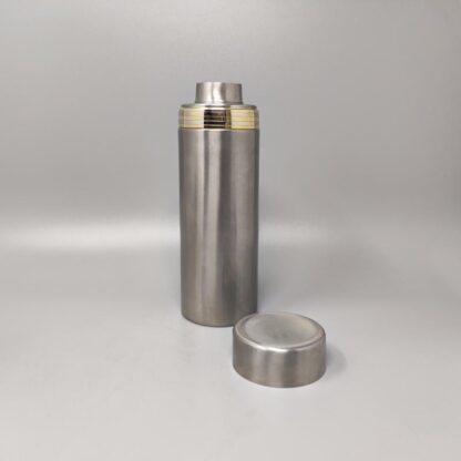 1970s Cocktail Shaker In 24K Gold & Stainless Steel With Ice Bucket By Piazza Made In Italy - Image 4
