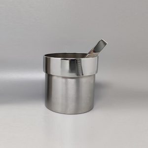 1970s Cocktail Shaker In 24K Gold & Stainless Steel With Ice Bucket By Piazza Made In Italy