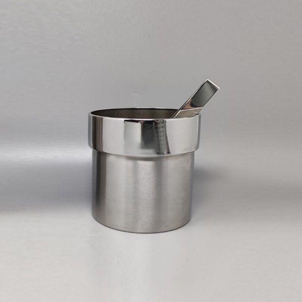 1970s Cocktail Shaker In 24K Gold & Stainless Steel With Ice Bucket By Piazza Made In Italy - Image 6