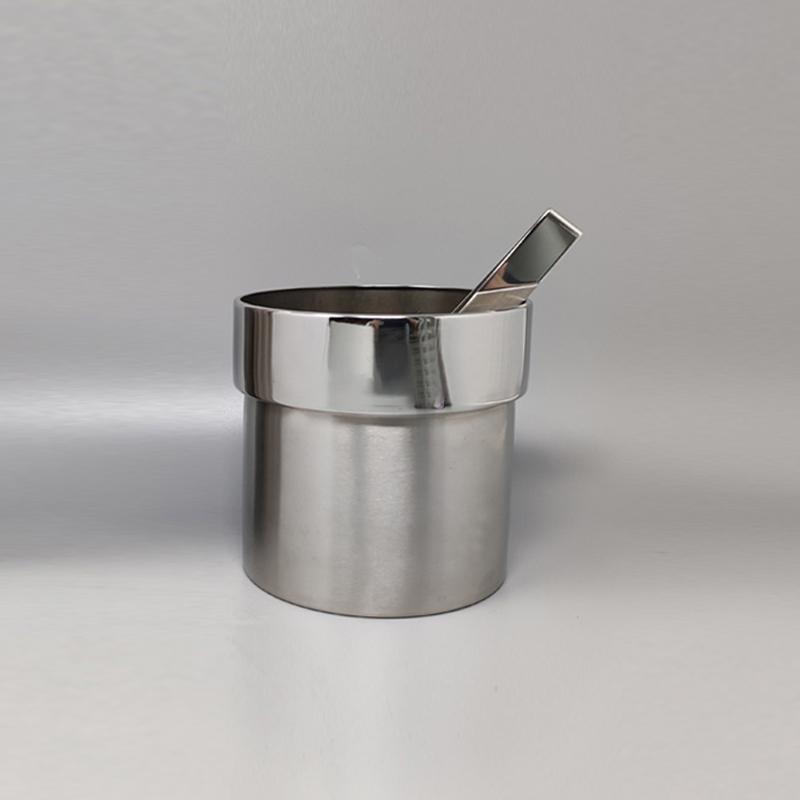 1970s Cocktail Shaker In 24K Gold & Stainless Steel With Ice Bucket By Piazza Made In Italy
