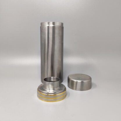 1970s Cocktail Shaker In 24K Gold & Stainless Steel With Ice Bucket By Piazza Made In Italy - Image 5