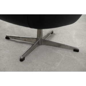 Scandinavian Vintage Black Swivel Chairs, 1970s, Set of 2