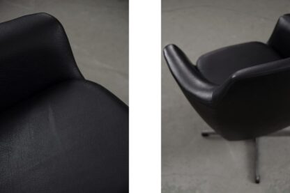 Scandinavian Vintage Black Swivel Chairs, 1970s, Set of 2 - Image 9