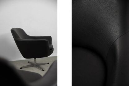 Scandinavian Vintage Black Swivel Chairs, 1970s, Set of 2 - Image 13