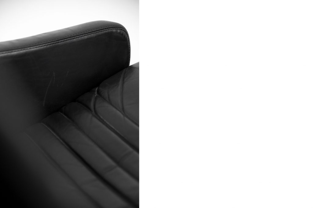 Scandinavian Black Leather Armchairs from Ire Mobel AB, 1970s, Set of 2