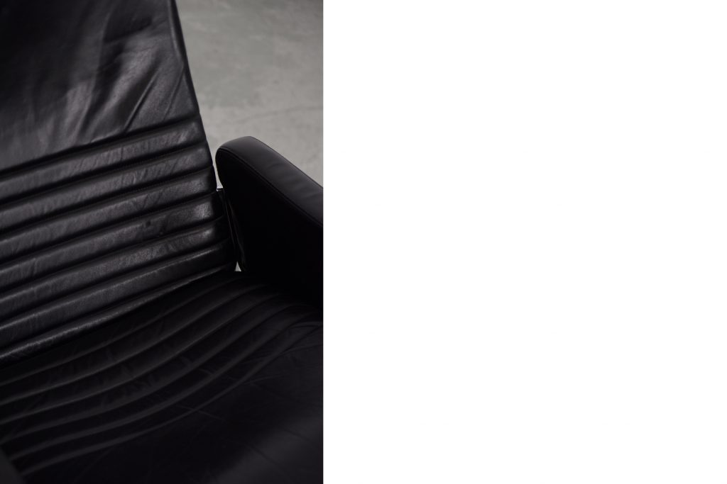 Scandinavian Black Leather Armchairs from Ire Mobel AB, 1970s, Set of 2