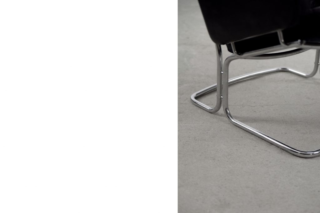Scandinavian Black Leather Armchairs from Ire Mobel AB, 1970s, Set of 2