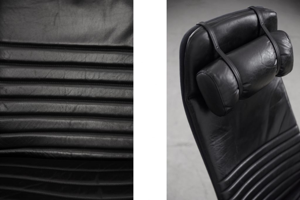 Scandinavian Black Leather Armchairs from Ire Mobel AB, 1970s, Set of 2