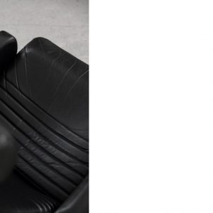 Scandinavian Black Leather Armchairs from Ire Mobel AB, 1970s, Set of 2