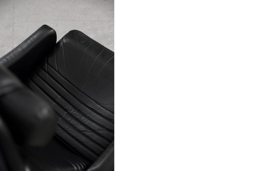 Scandinavian Black Leather Armchairs from Ire Mobel AB, 1970s, Set of 2