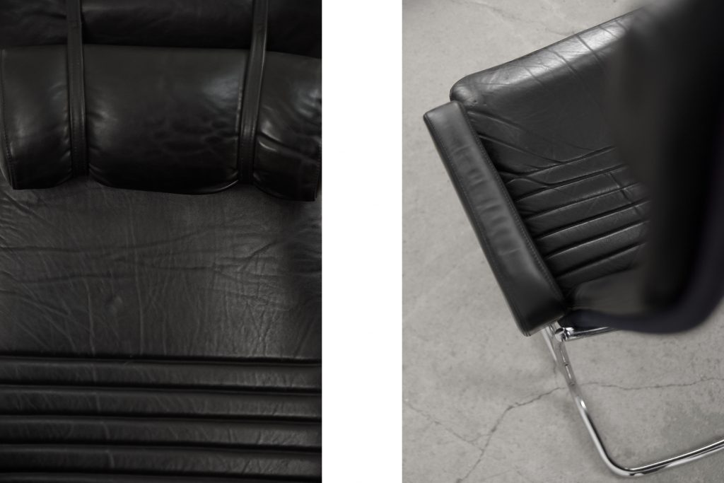 Scandinavian Black Leather Armchairs from Ire Mobel AB, 1970s, Set of 2