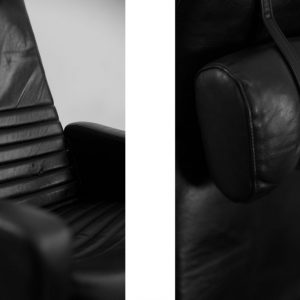 Scandinavian Black Leather Armchairs from Ire Mobel AB, 1970s, Set of 2