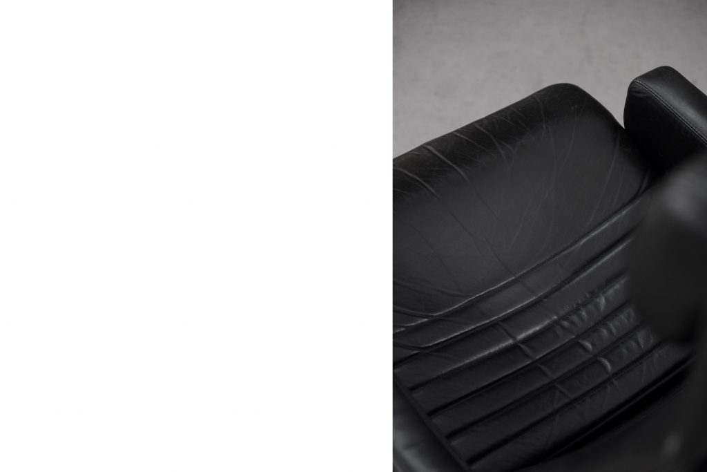 Scandinavian Black Leather Armchairs from Ire Mobel AB, 1970s, Set of 2