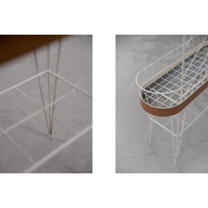 Mid-Century Scandinavian White Metal Flower Stand, 1950s