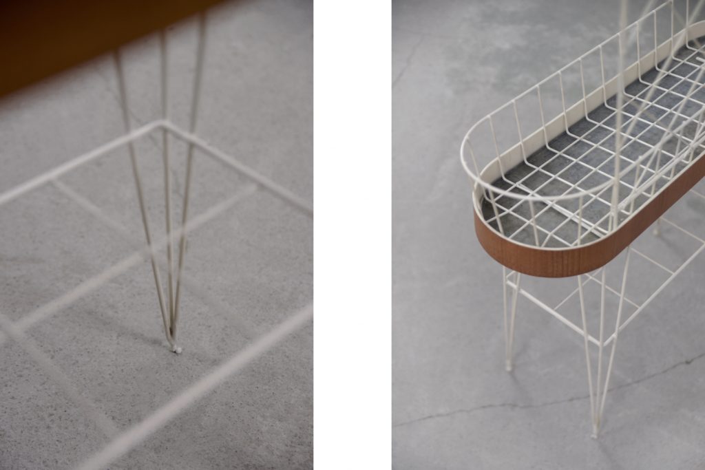 Mid-Century Scandinavian White Metal Flower Stand, 1950s