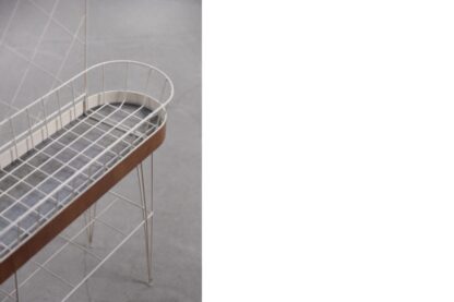 Mid-Century Scandinavian White Metal Flower Stand, 1950s - Image 5