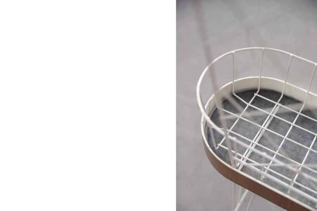 Mid-Century Scandinavian White Metal Flower Stand, 1950s