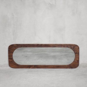 Large Scandinavian Wooden Wall Mirror, 1950s