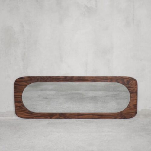 Large Scandinavian Wooden Wall Mirror, 1950s