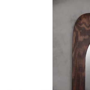 Large Scandinavian Wooden Wall Mirror, 1950s