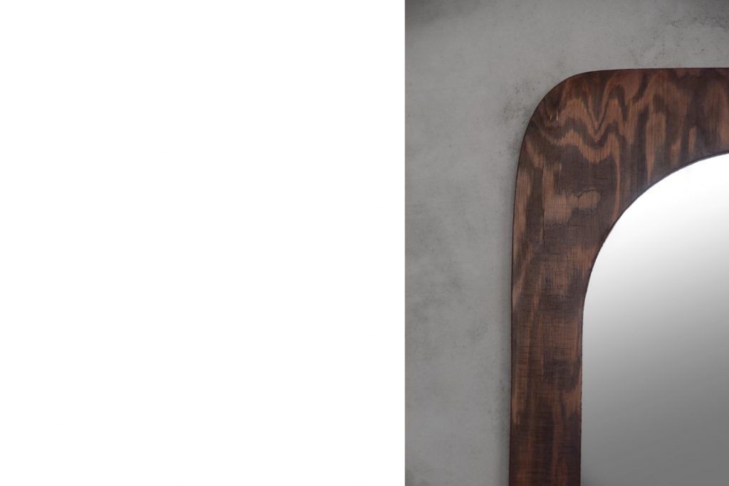 Large Scandinavian Wooden Wall Mirror, 1950s
