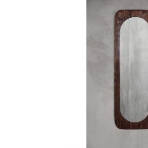 Large Scandinavian Wooden Wall Mirror, 1950s