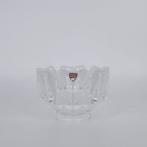 Vintage Scandinavian Crystal Corona Bowl by Lars Hellsten for Orrefors, 1970s