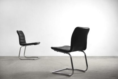 Minimalist Chrome & Black Leather Club Chairs from Pol International, 1960s, Set of 2 - Image 17