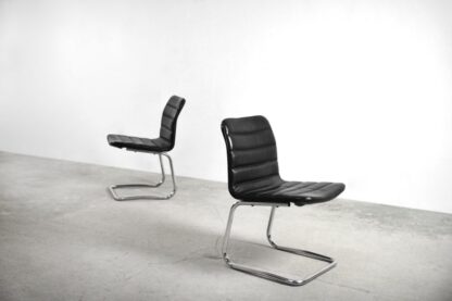 Minimalist Chrome & Black Leather Club Chairs from Pol International, 1960s, Set of 2 - Image 10