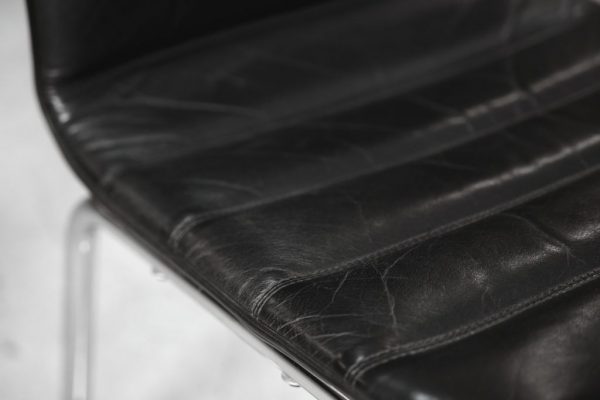 Minimalist Chrome & Black Leather Club Chairs from Pol International, 1960s, Set of 2 - Image 4
