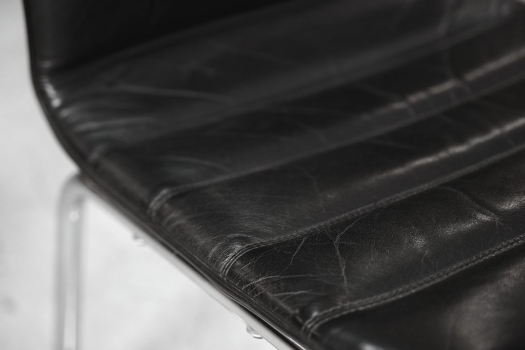 Minimalist Chrome & Black Leather Club Chairs from Pol International, 1960s, Set of 2