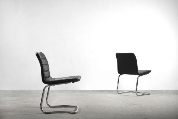 Minimalist Chrome & Black Leather Club Chairs from Pol International, 1960s, Set of 2 - Image 5