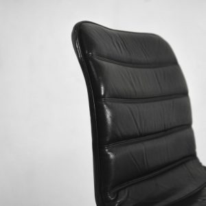 Minimalist Chrome & Black Leather Club Chairs from Pol International, 1960s, Set of 2