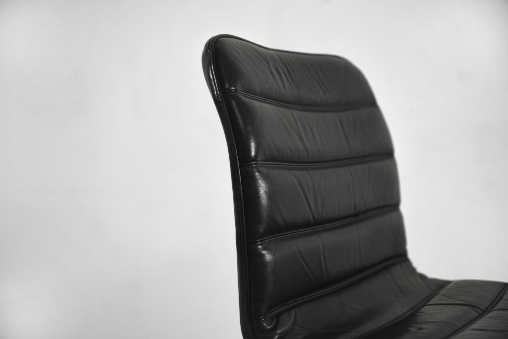 Minimalist Chrome & Black Leather Club Chairs from Pol International, 1960s, Set of 2