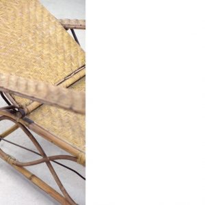 Vintage Bauhaus Rattan Chair with Ottoman by Erich Dieckmann, 1930s