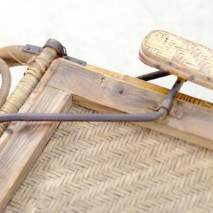 Vintage Bauhaus Rattan Chair with Ottoman by Erich Dieckmann, 1930s