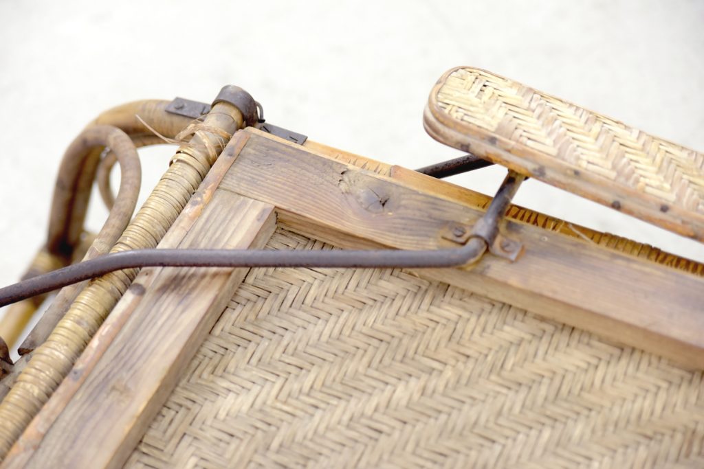 Vintage Bauhaus Rattan Chair with Ottoman by Erich Dieckmann, 1930s