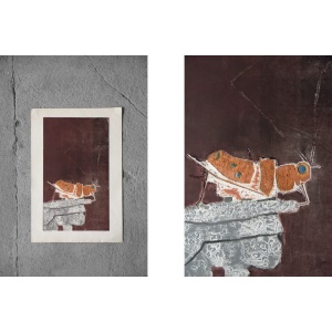 Ru Van Rossem, Insect On Rock, Color Lithograph, 1962