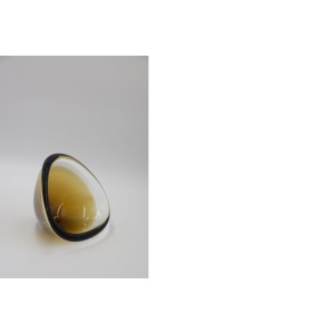 Mid-Century Scandinavian Gold; Brown Sommerso Glass Bowl, 1950s