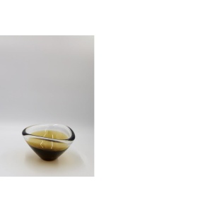 Mid-Century Scandinavian Gold; Brown Sommerso Glass Bowl, 1950s