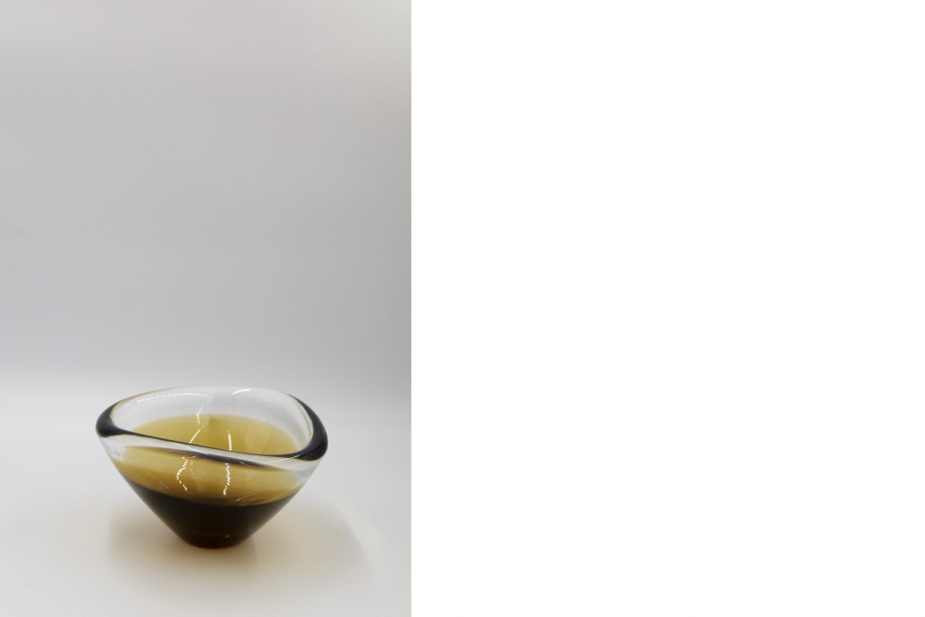 Mid-Century Scandinavian Gold; Brown Sommerso Glass Bowl, 1950s