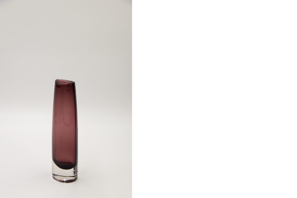 Mid-Century Scandinavian Sommerso Plum Glass Vase, 1950s