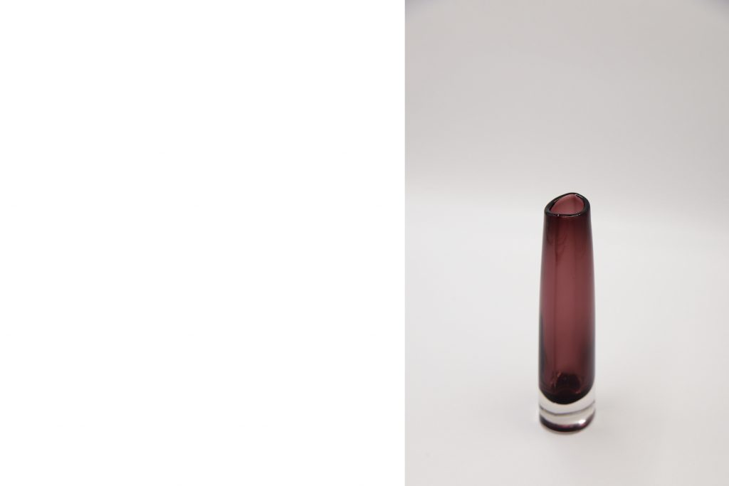Mid-Century Scandinavian Sommerso Plum Glass Vase, 1950s